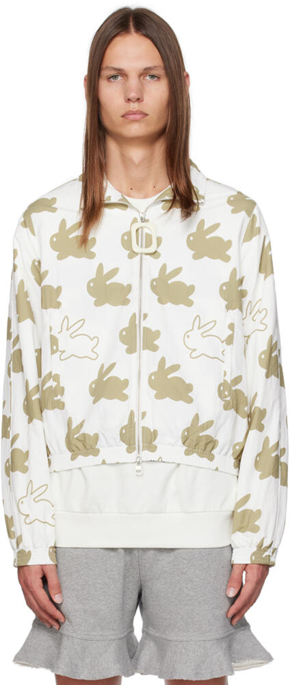 JW Anderson White & Brown All Over Bunny Track Jacket Cover