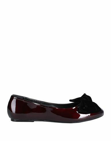 Ballerette Colonna Woman Ballet flats Burgundy Soft Leather, Textile fibers Cover