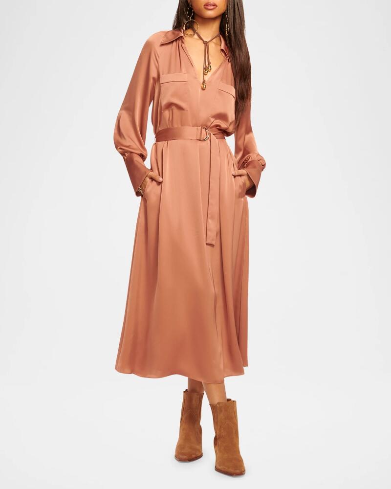 Ramy Brook Cecilia Satin Midi Shirtdress Cover