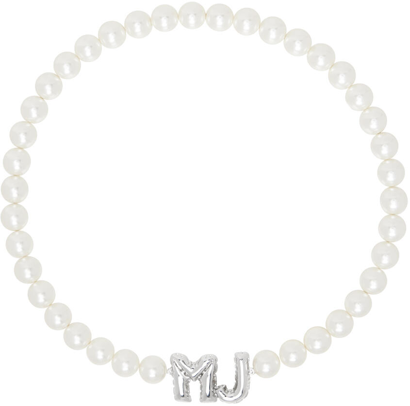 Marc Jacobs White 'MJ' Balloon Pearl Necklace Cover