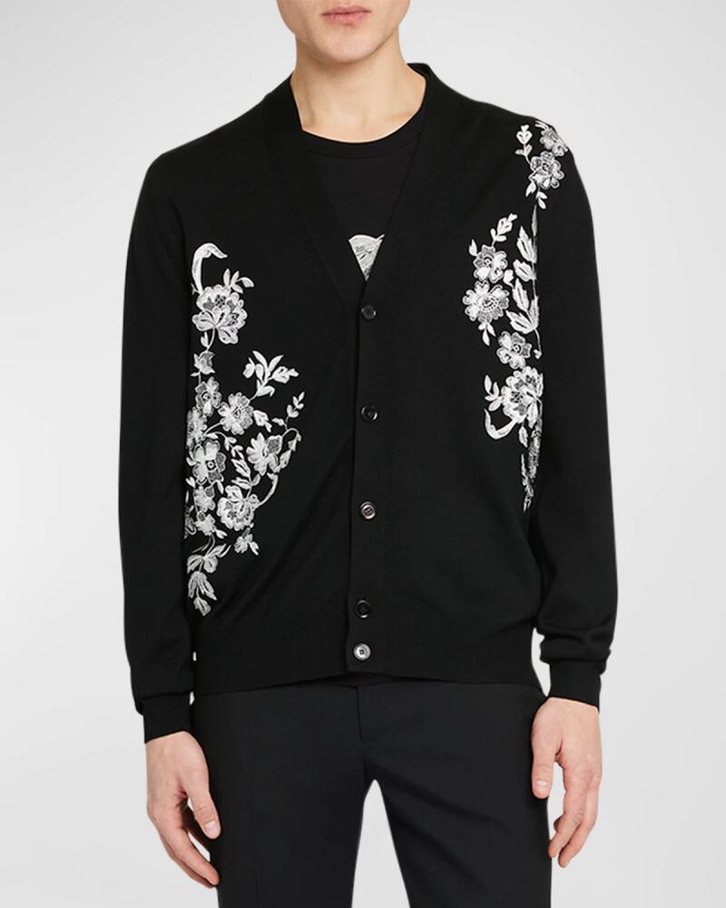 Alexander McQueen Men's Floral Lace Cardigan Cover