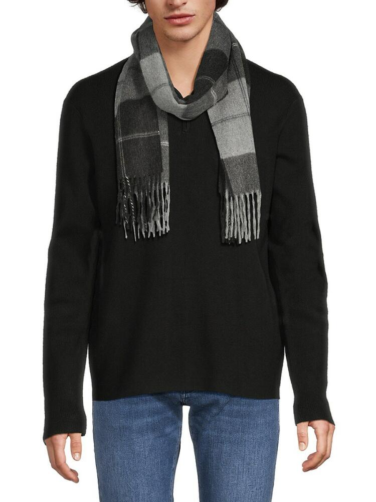 Saks Fifth Avenue Men's Plaid Cashmere Scarf - Grey Plaid Cover