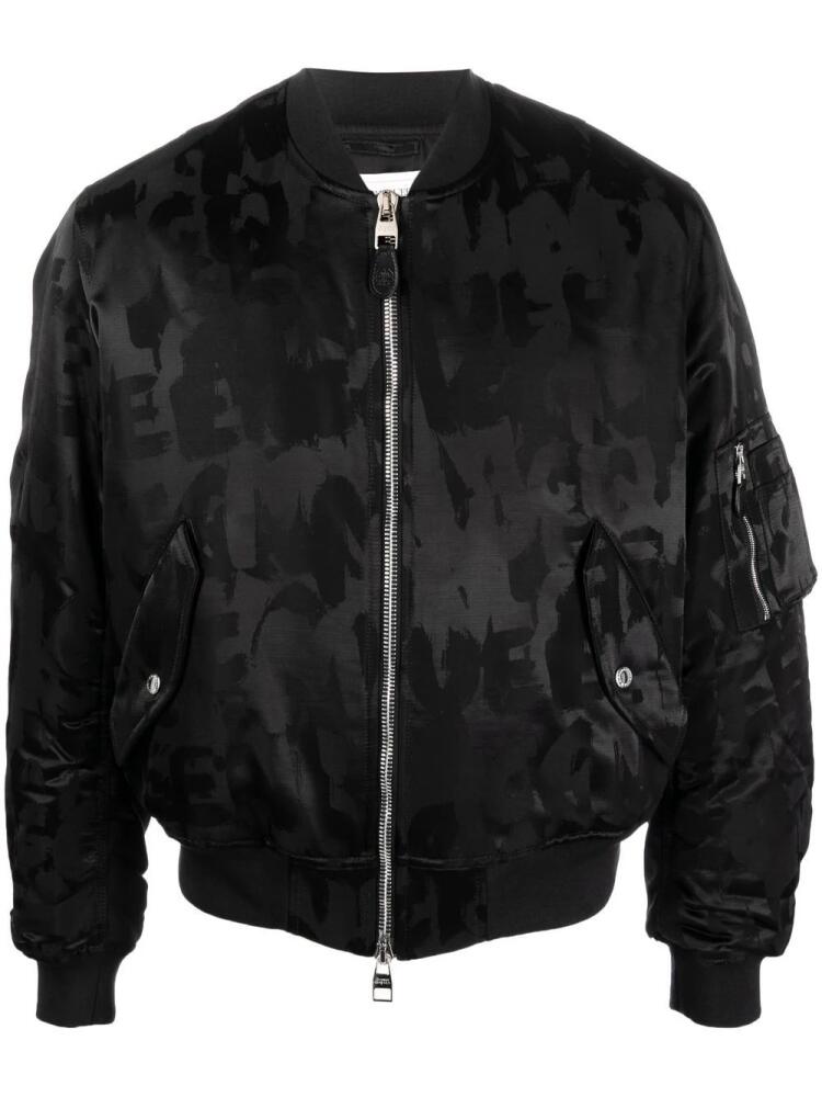 Alexander McQueen logo-print bomber jacket - Black Cover