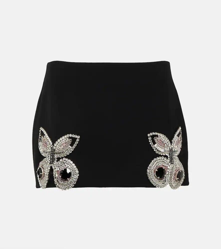 Area Embellished wool miniskirt Cover