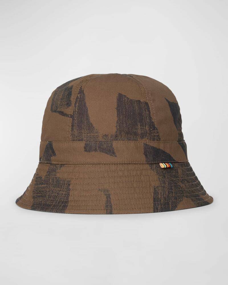 Paul Smith Men's Cotton-Nylon Reversible Print Bucket Hat Cover