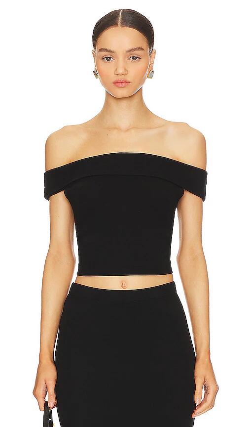 LA Made Don't Think Twice Off Shoulder Top in Black Cover