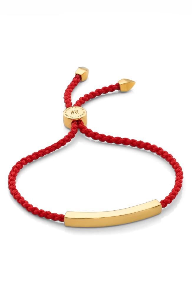 Monica Vinader Linear Bar Friendship Bracelet in Gold/Coral Cover