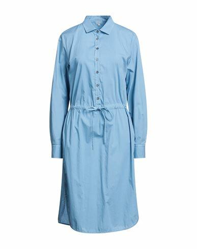 Her Shirt Her Dress Woman Midi dress Pastel blue Cotton, Elastane Cover