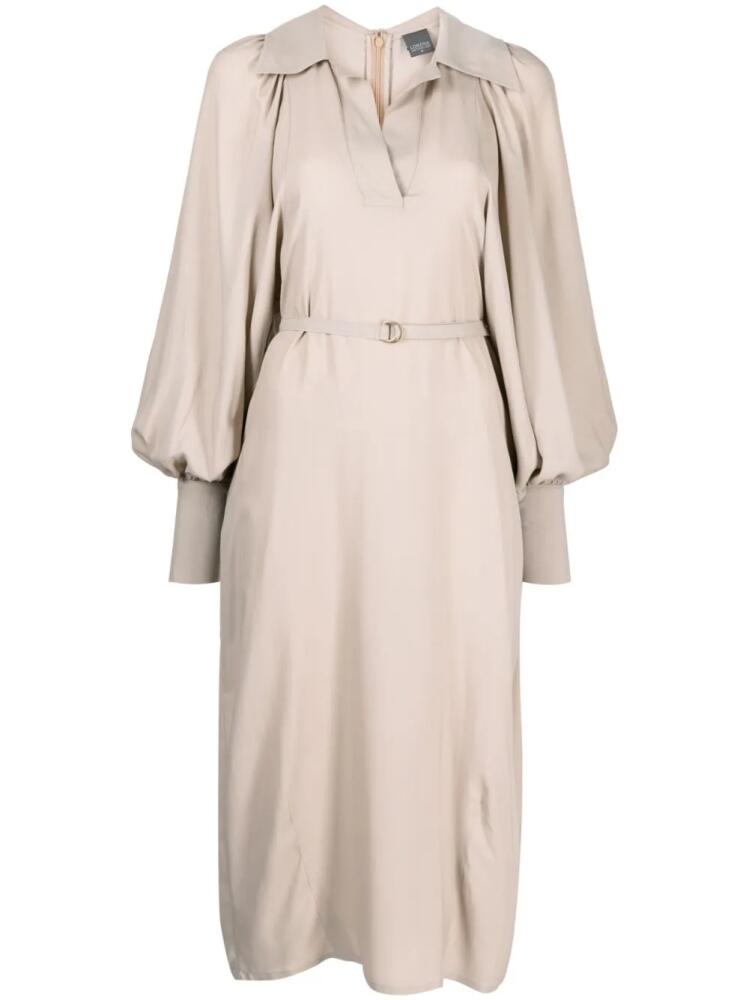 Lorena Antoniazzi spread-collar belted midi dress - Neutrals Cover