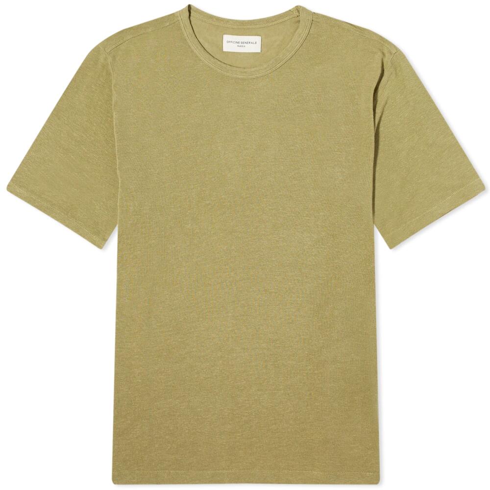 Officine Generale Men's Officine Générale Pigment Dyed Linen T-Shirt in Cardamome Cover