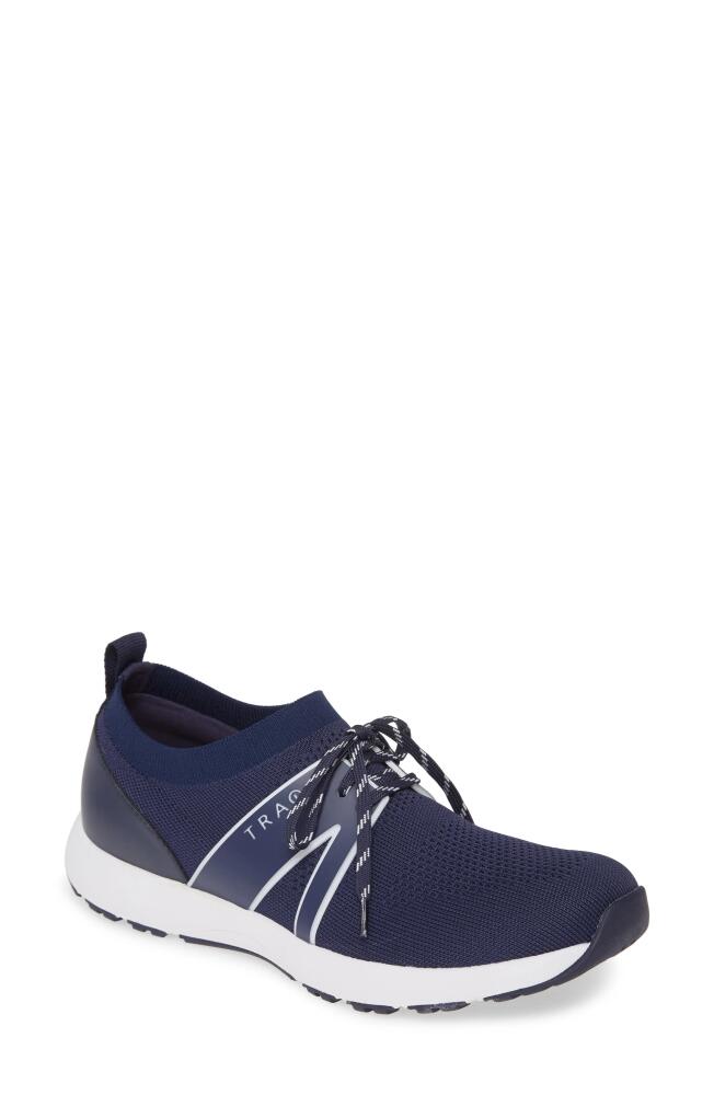 TRAQ by Alegria Alegria Qool Water Resistant Knit Sneaker in Navy Cover