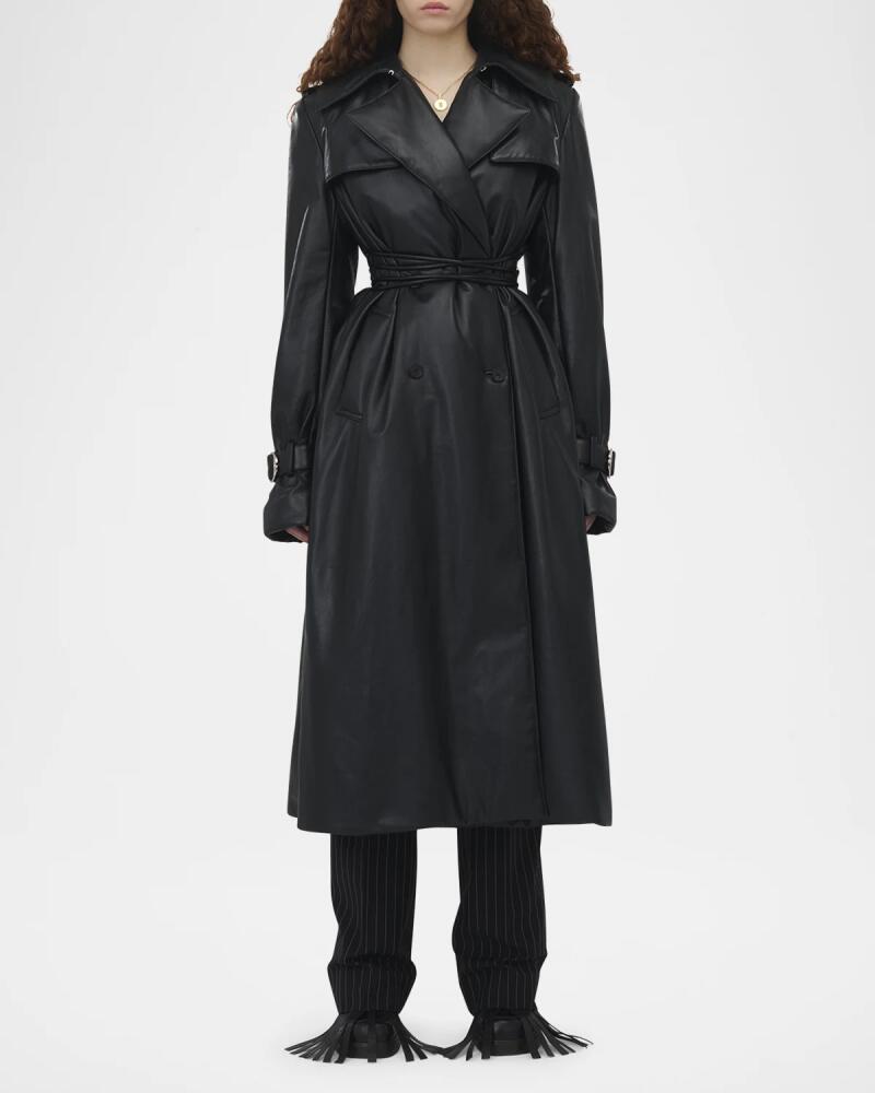 Alexander McQueen Belted Leather Trench Coat Cover