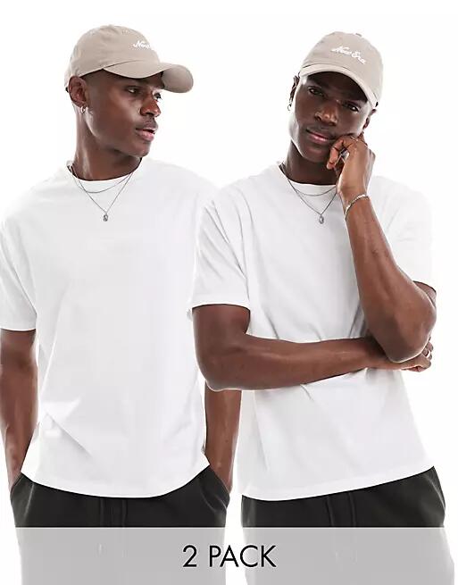 Another Influence 2 pack boxy fit t-shirt in white Cover