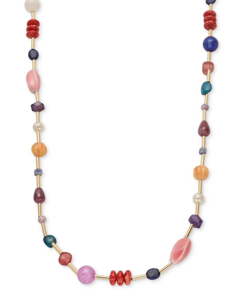 Style & Co Gold-Tone Multi Bead Station Long Necklace, 42" + 3" extender, Created for Macy's - Multi Cover