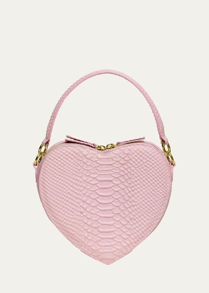 Liselle Kiss Harley Heart Python-Embossed Top-Handle Bag Cover