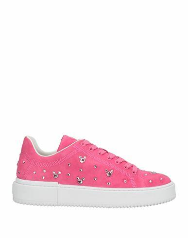 Stuart Weitzman Woman Sneakers Fuchsia Soft Leather, Crystal Cover