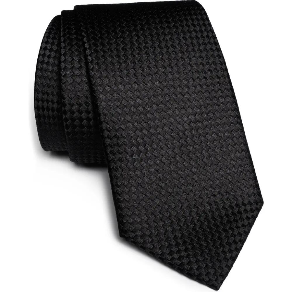 Jack Victor Stanley Neat Geometric Print Silk Tie in Black Cover