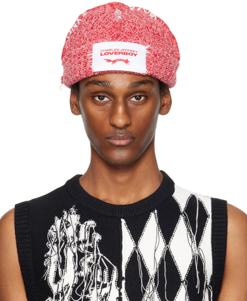 Charles Jeffrey LOVERBOY Pink & Red Label Beanie Cover