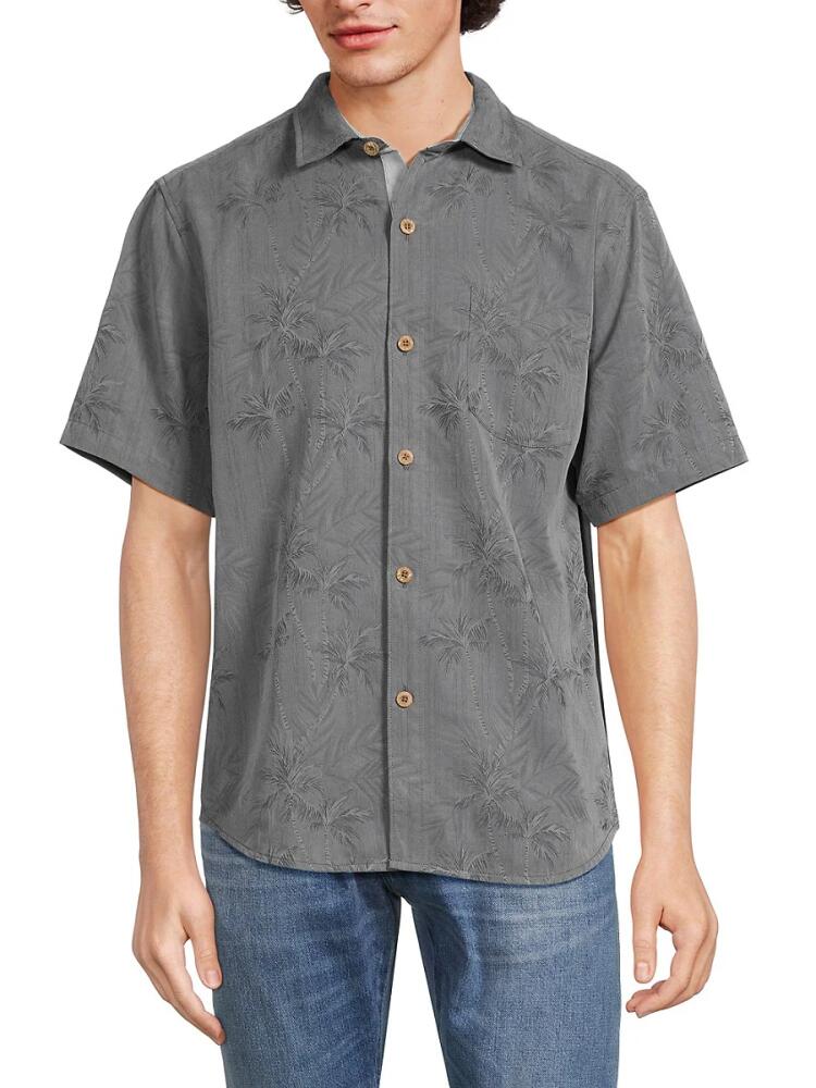 Tommy Bahama Men's Coconut Point Palm Print Shirt - Carbon Grey Cover