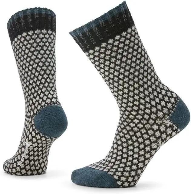 Smartwool Everyday Popcorn Polka Dot Crew Socks (Black) Women's No Show Socks Shoes Cover