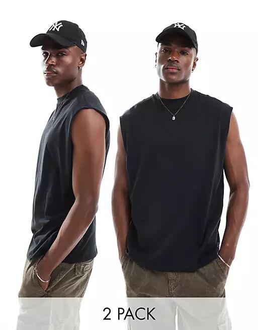 Another Influence 2-pack oversized tank tops in black Cover