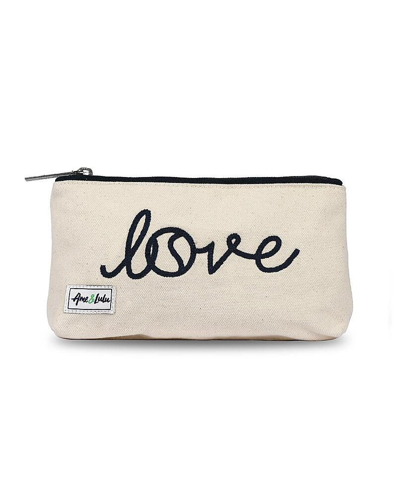 Ame & Lulu Love Stitched Brush It Off Cosmetic Case Bag Cover