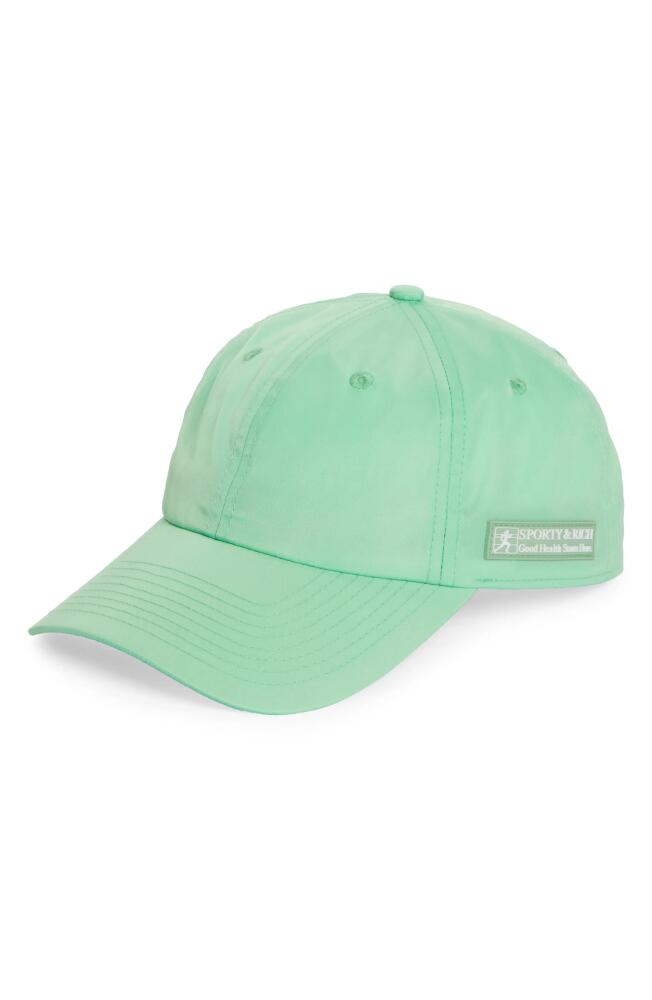 Sporty & Rich Good Health Nylon Baseball Cap in Thyme Cover