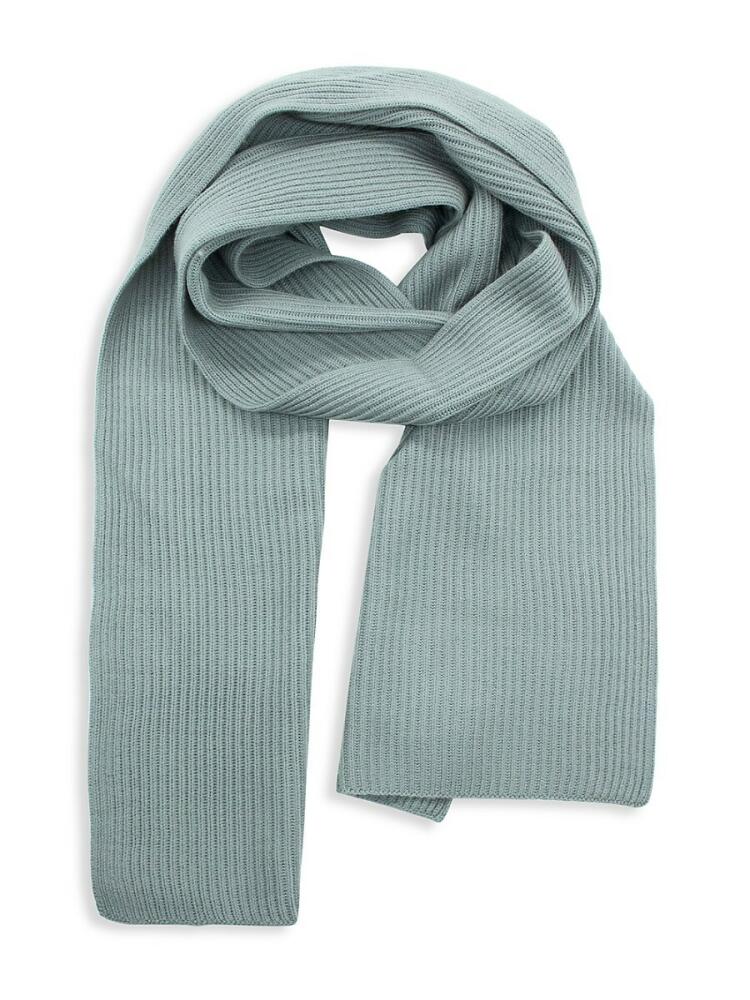 Portolano Men's Ribbed Merino Wool Scarf - Winter Green Cover