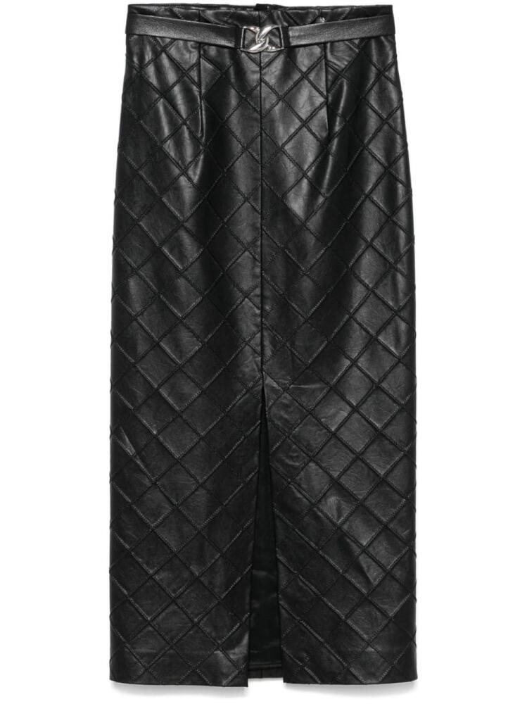 NISSA faux-leather midi skirt - Black Cover