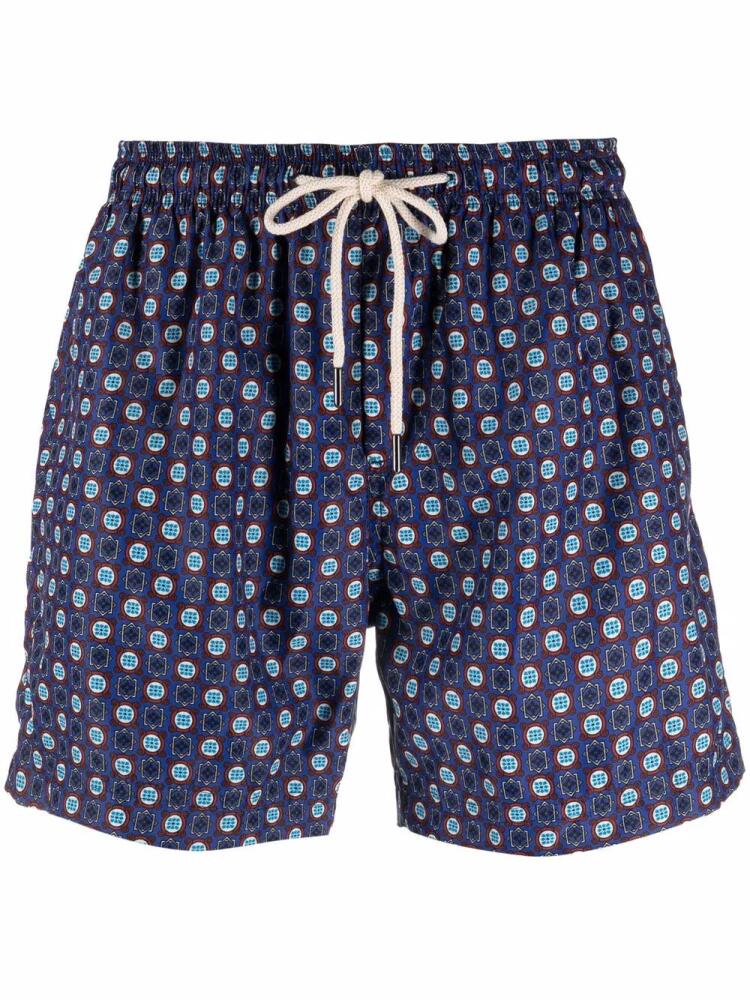 PENINSULA SWIMWEAR geometric-pattern swim shorts - Blue Cover