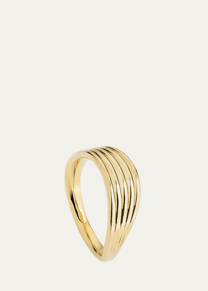 Fernando Jorge 18k Yellow Gold Stream Lines Wave Band Ring Cover