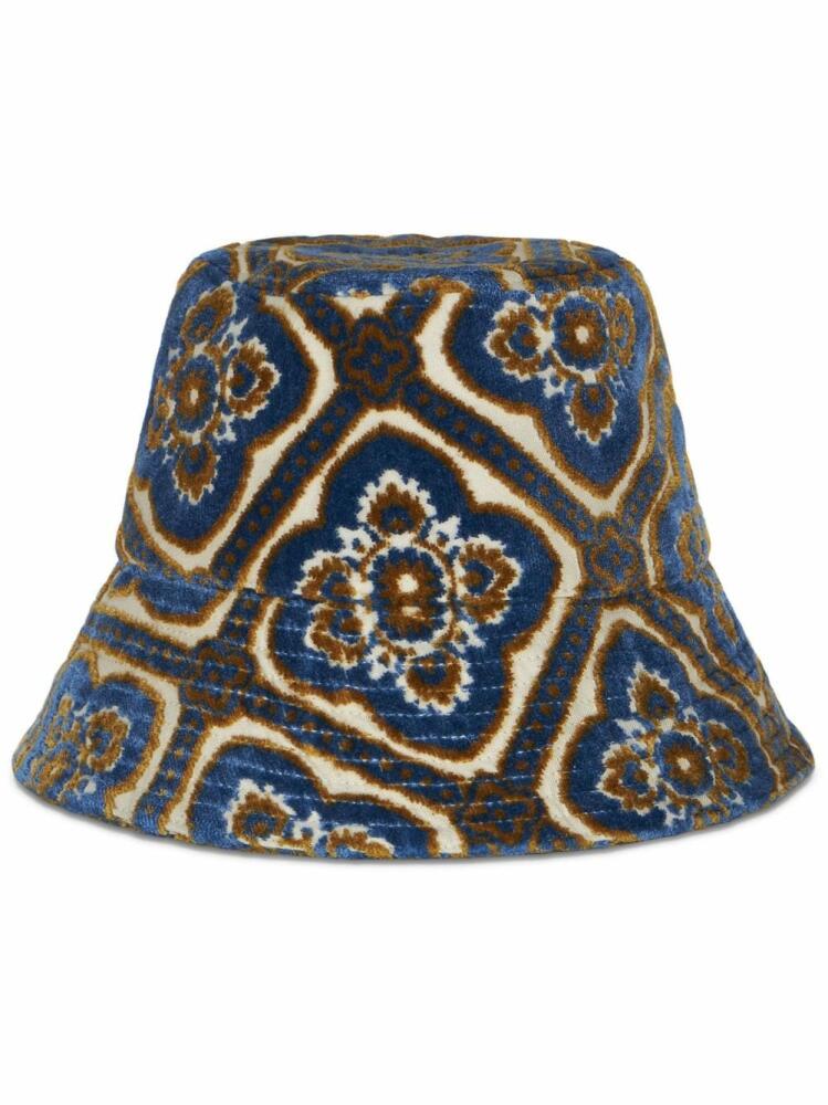 ETRO patterned-jacquard terry-cloth bucket hat - Blue Cover