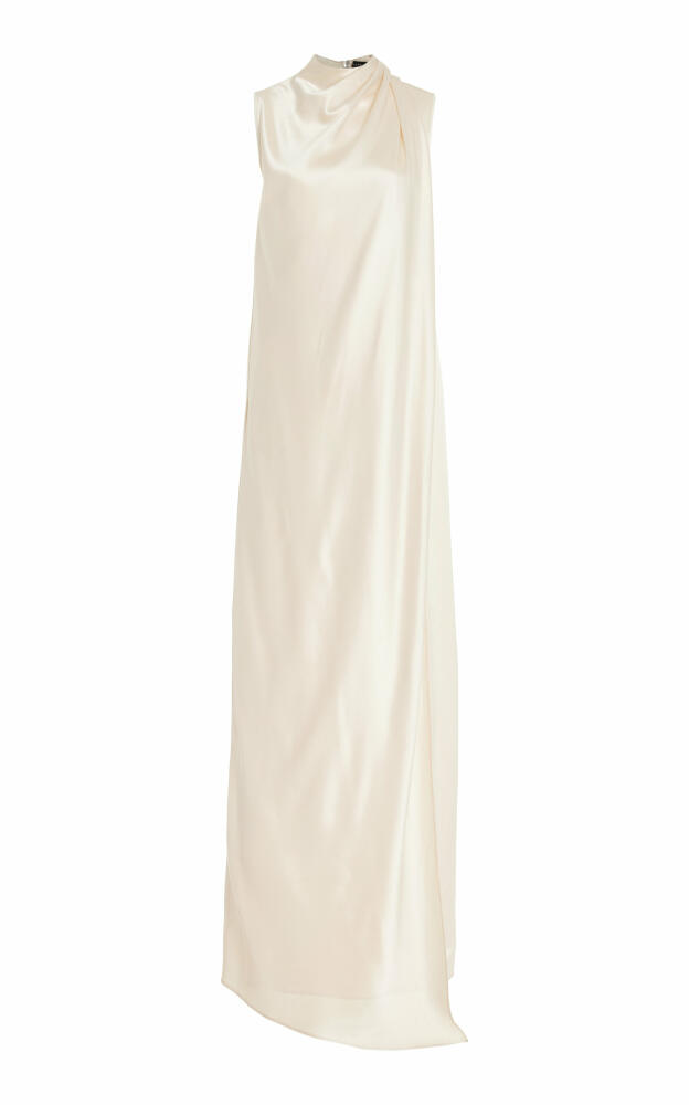 Sophie et Voila - Draped Satin Maxi Dress - Ivory Cover