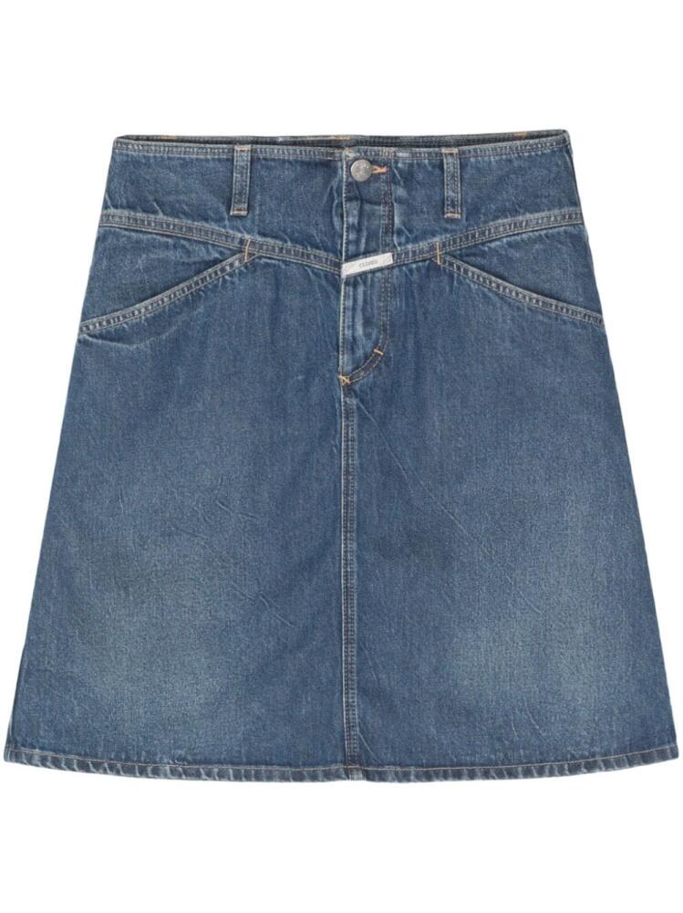 Closed logo-patch denim skirt - Blue Cover