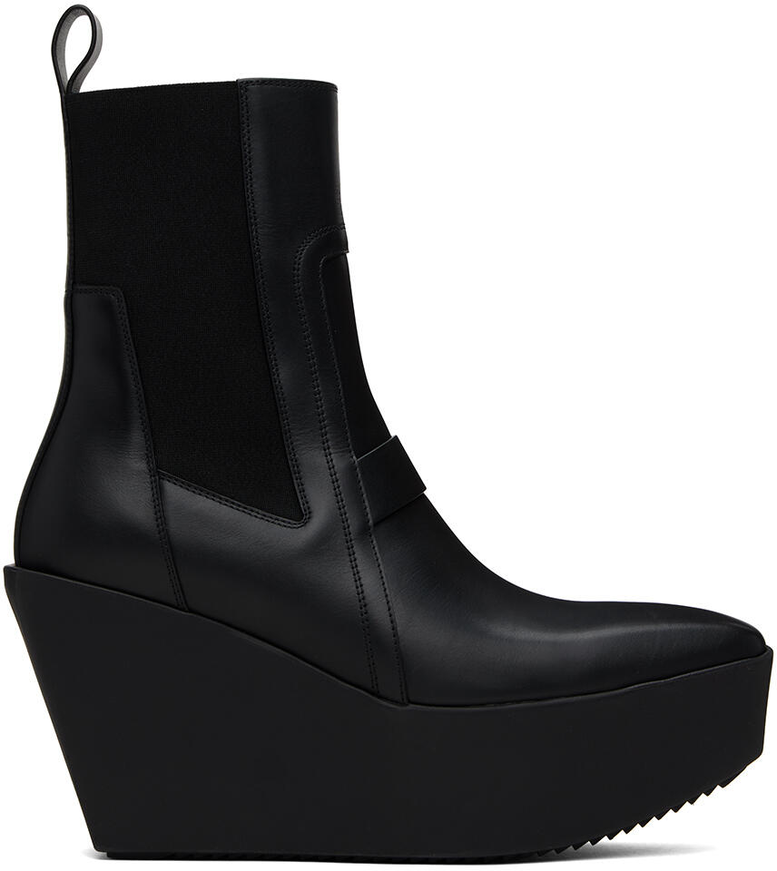 Rick Owens Black Sliver Platform Beatle Boots Cover