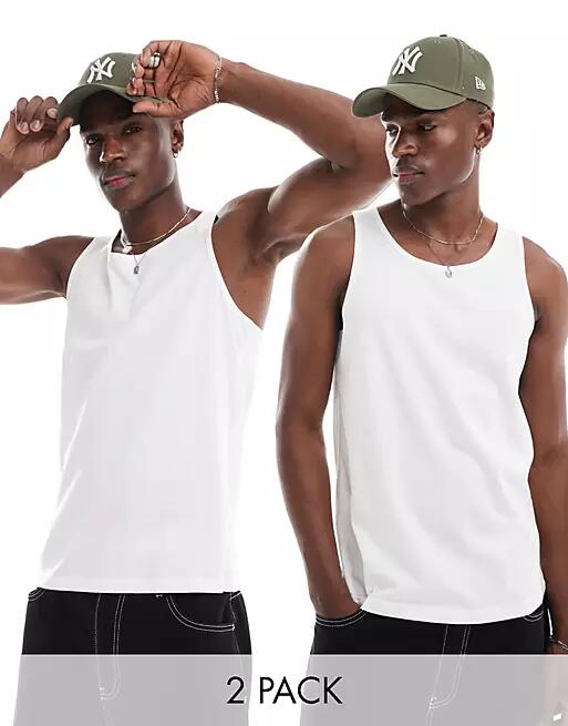 Another Influence 2 pack classic tank tops in white Cover