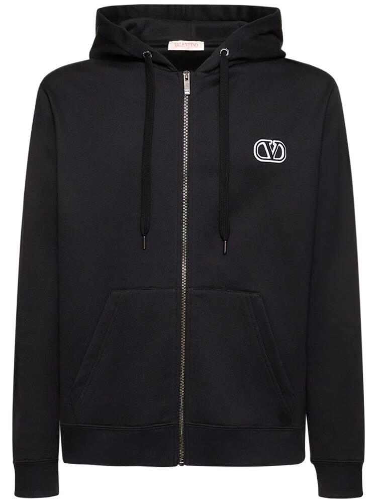 VALENTINO Cotton Sweatshirt Hoodie W/ Logo Cover