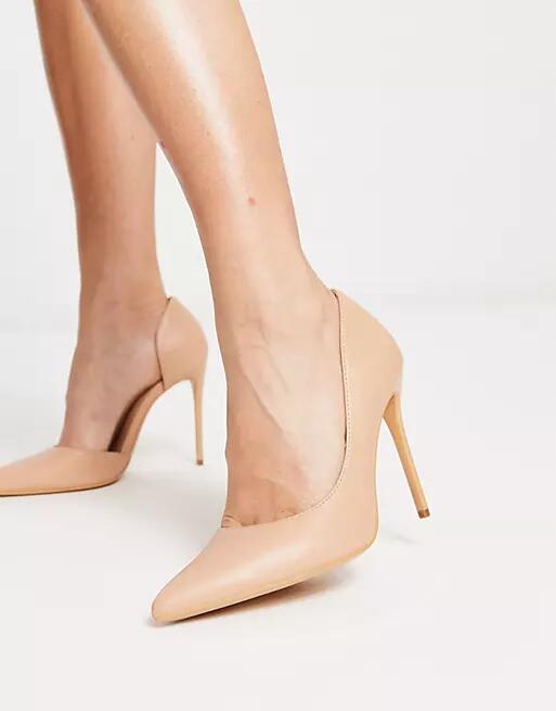 Truffle Collection stiletto heel pumps in beige-Neutral Cover