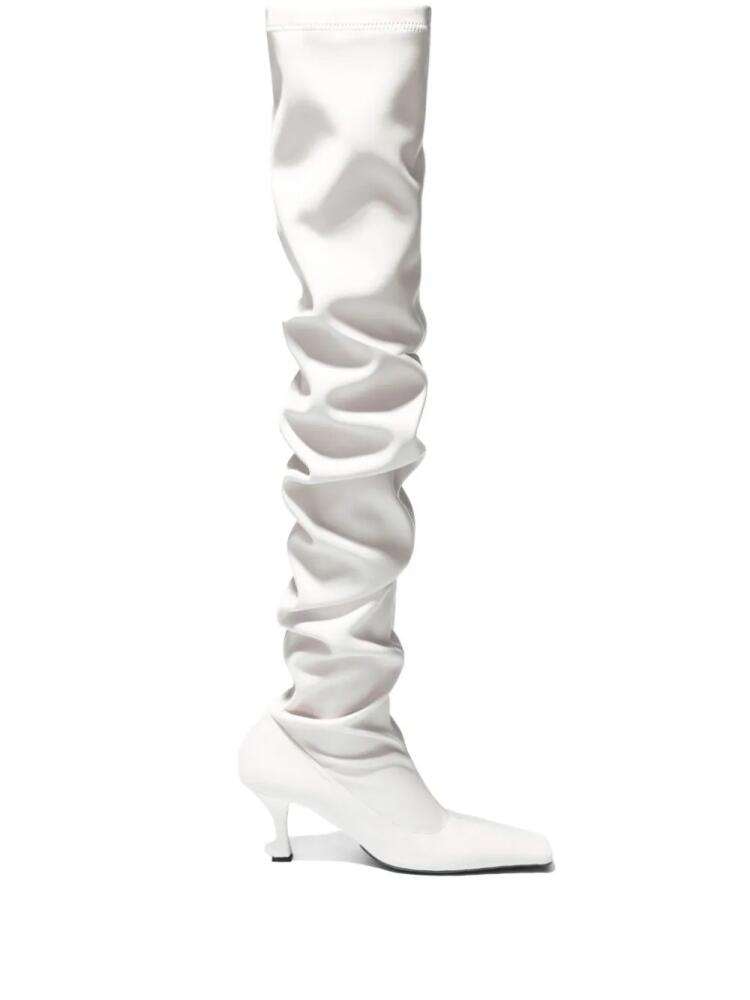 Proenza Schouler Trap over-the-knee leather boots - White Cover