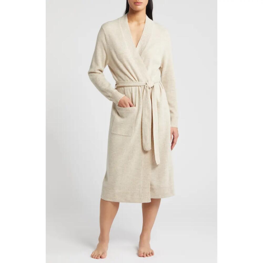 Nordstrom Cashmere Robe in Beige Oatmeal Light Heather Cover