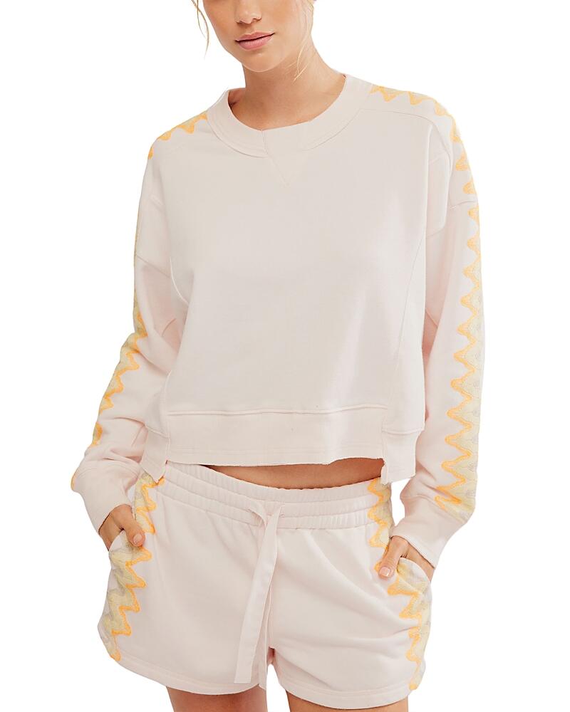 Free People Feeling Wavy Printed Sleeve Sweatshirt Cover