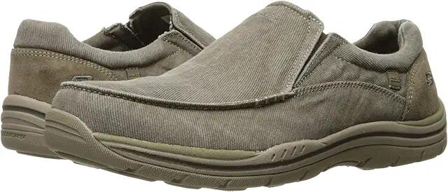 SKECHERS Expected - Avillo (Khaki Canvas/Suede) Men's Shoes Cover