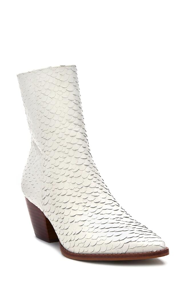 Matisse Caty Western Pointed Toe Bootie in White/Natural Leather Cover