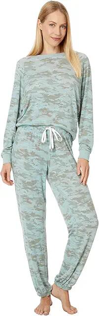 Honeydew Intimates Star Seeker Brushed Jersey Lounge Set (Fern Camo) Women's Pajama Sets Cover