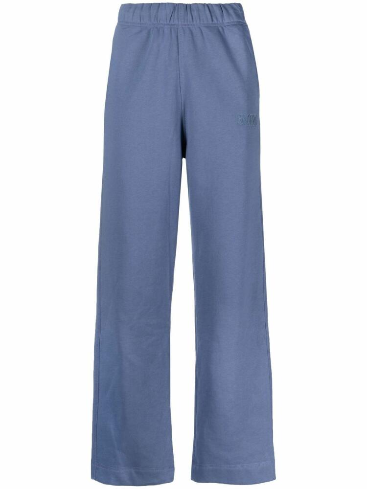 GANNI logo-embroidered track pants - Blue Cover