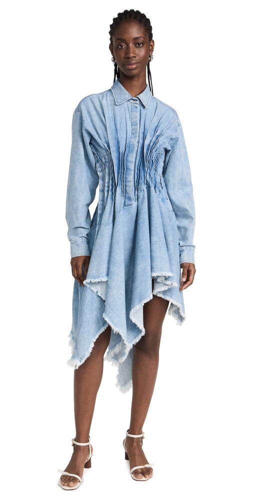 Marques Almeida Pleated Shirt Dress Light Blue Cover