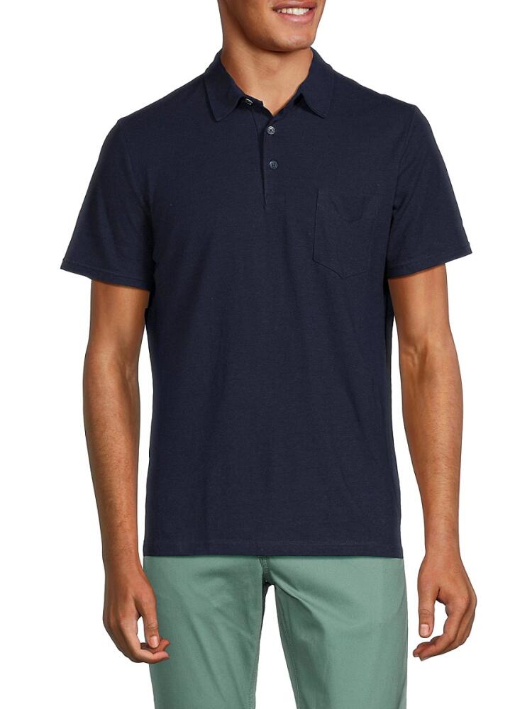 Ben Sherman Men's Linen Blend Polo - Navy Cover