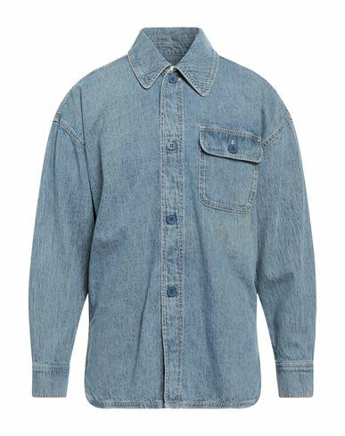 American Vintage Man Denim shirt Blue Cotton, Recycled cotton Cover