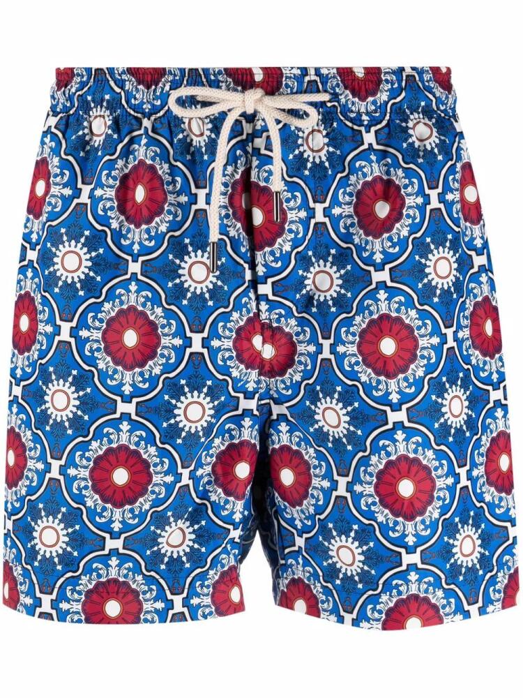 PENINSULA SWIMWEAR geometric-pattern swim shorts - Blue Cover