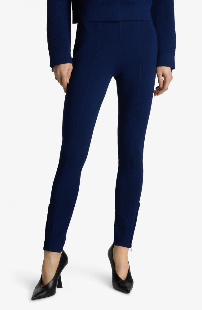 St. John Collection Pebble Texture Double Face Knit Pants in Royal Blue Cover